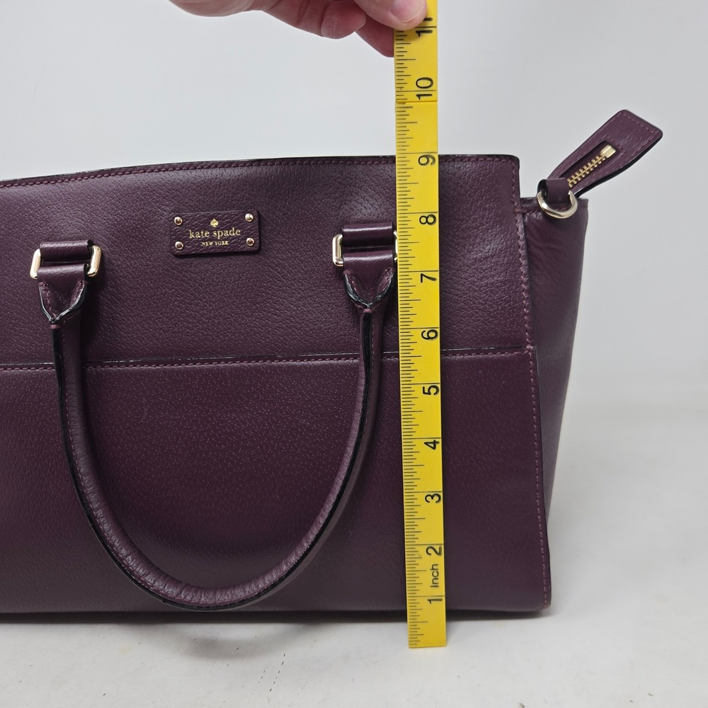 Kate Spade Plum Purple Leather Grove Street Lana Satchel Purse Handbag - Picture 10 of 16